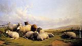 Thomas Sidney Cooper Sheep In An Extensive Landscape painting